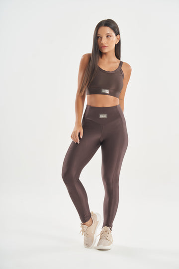 Conjunto Top e Legging Bright Coffee Lets Gym