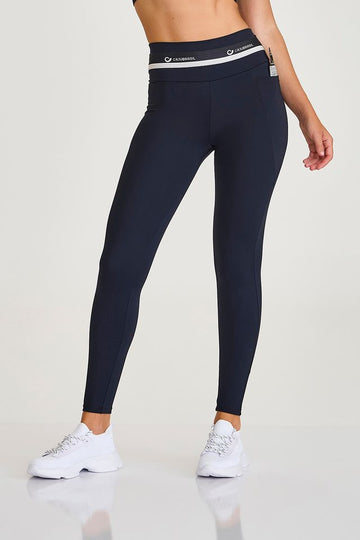 Legging Pro Com Elástico No Cos e Bolso Preto Caju Brasil