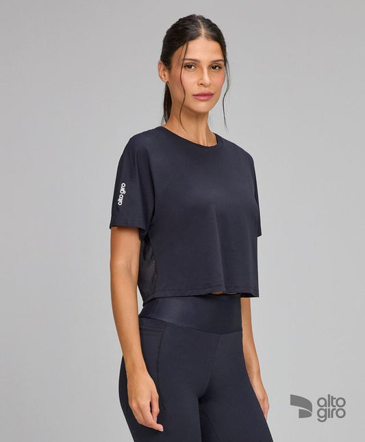 T-shirt Cropped Tule Costas Preto Alto Giro
