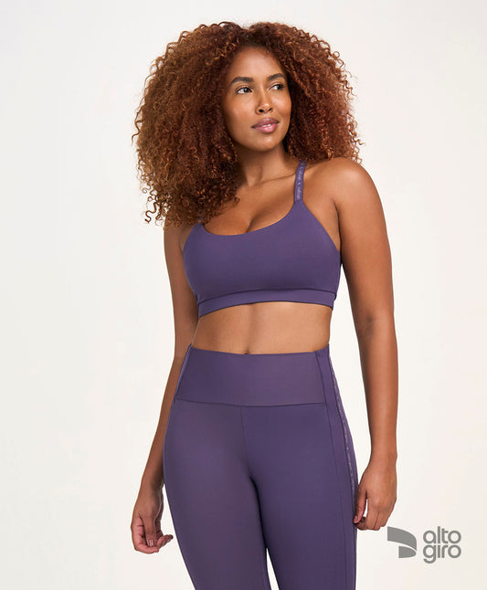 Top Nadador C/ Elástico Personalizado Roxo Velvet Alto Giro