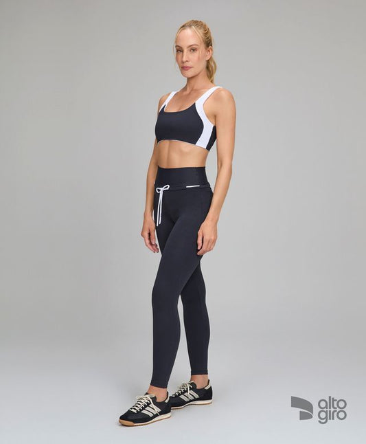Legging Com Bolsos e Cordão Preto Alto Giro
