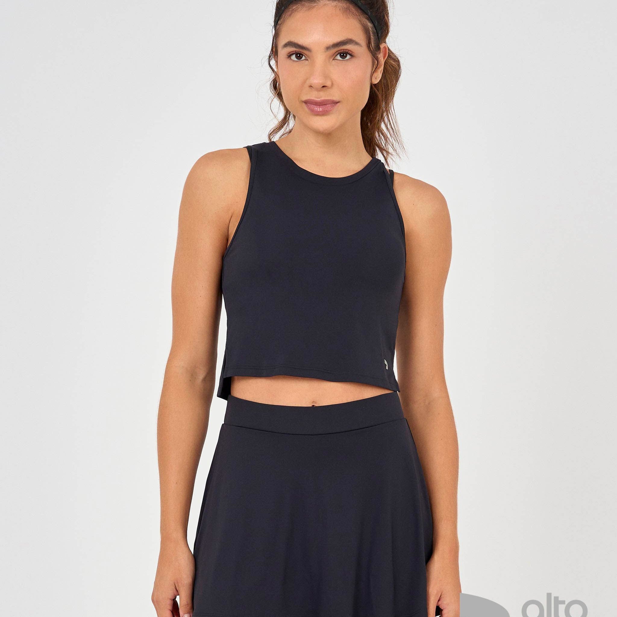 Regata Eterna Cropped Preto Alto Giro