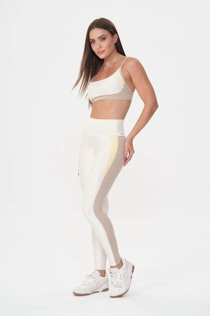 Conjunto Top e Legging Bliss Off White Lets Gym