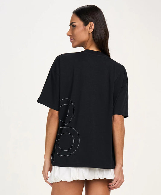 T-shirt Boxy Casual Oversized Preto Alto Giro