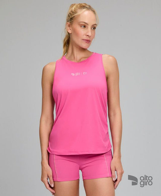 Regata Alongada Lateral Franzida TN AG Rosa Doce Alto Giro