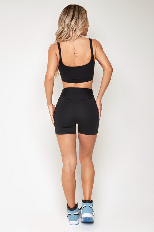 Conjunto Top e Shorts Basic Colors Preto Lets Gym
