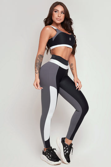 Conjunto Top e Legging Lumina Preto Lets Gym