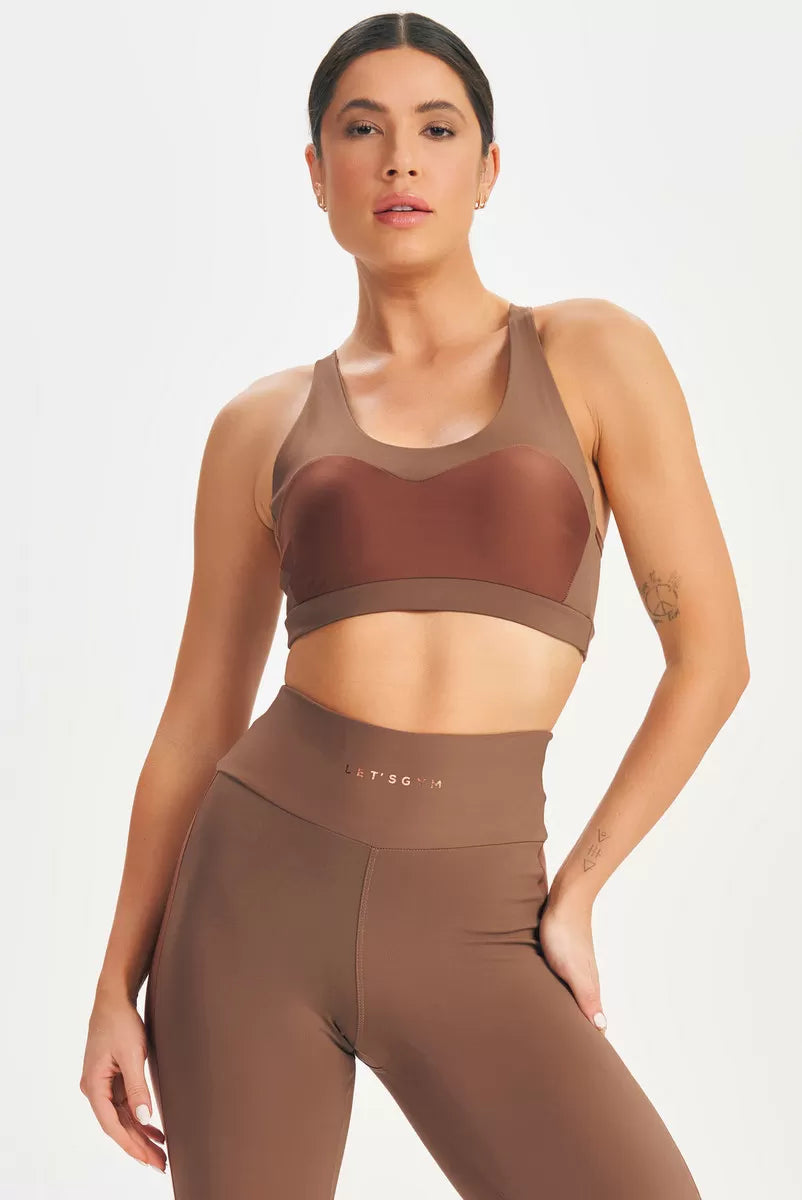 Top Dark Marrom Lets Gym