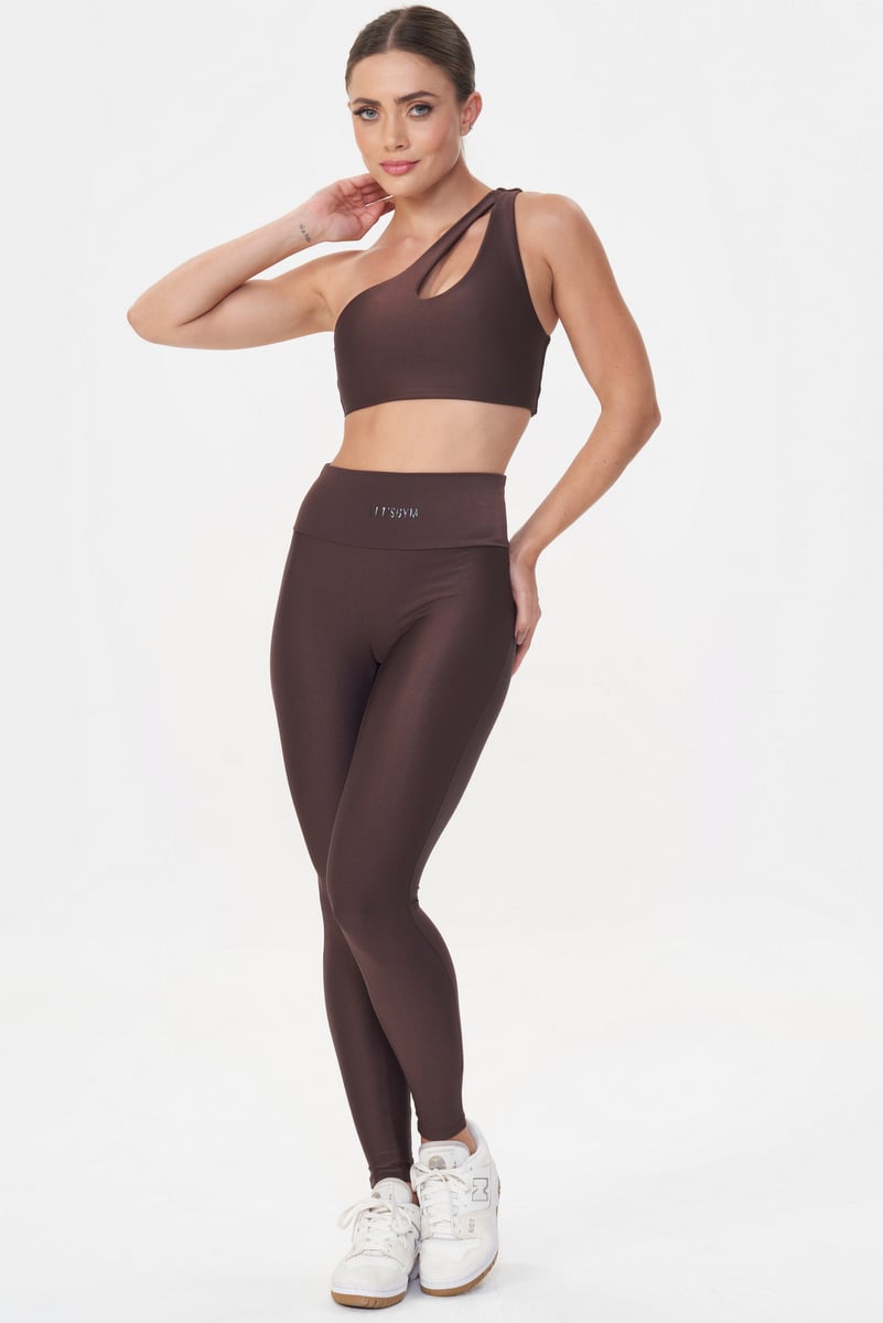 Conjunto Top e Legging Impact One Coffee Lets Gym