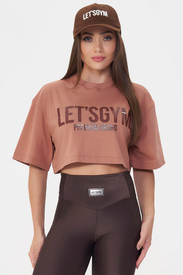 Cropped Brand Up Marrom Lets Gym