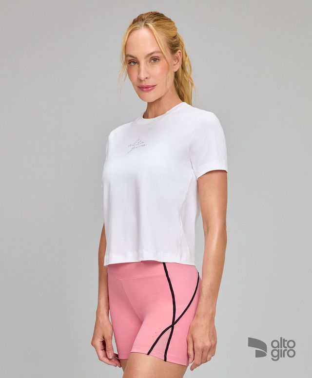 T-shirt Malha Pima Branco Alto Giro