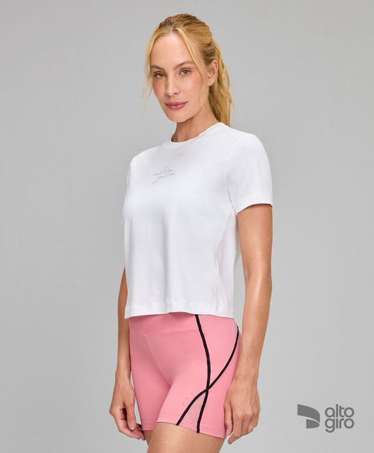 T-shirt Malha Pima Branco Alto Giro