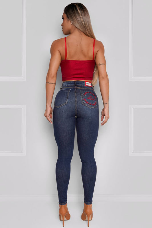 Calça Jeans Maria Gueixa Azul Escuro