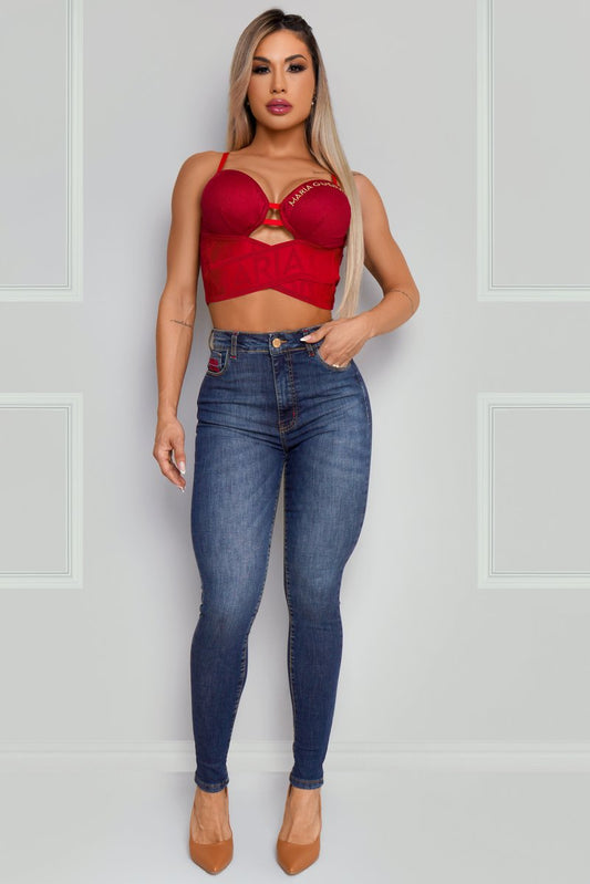 Calça Jeans Maria Gueixa Azul Escuro