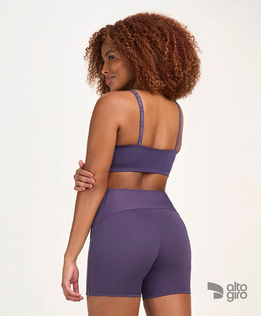 Top Elástico Personalizado Roxo Velvet Alto Giro
