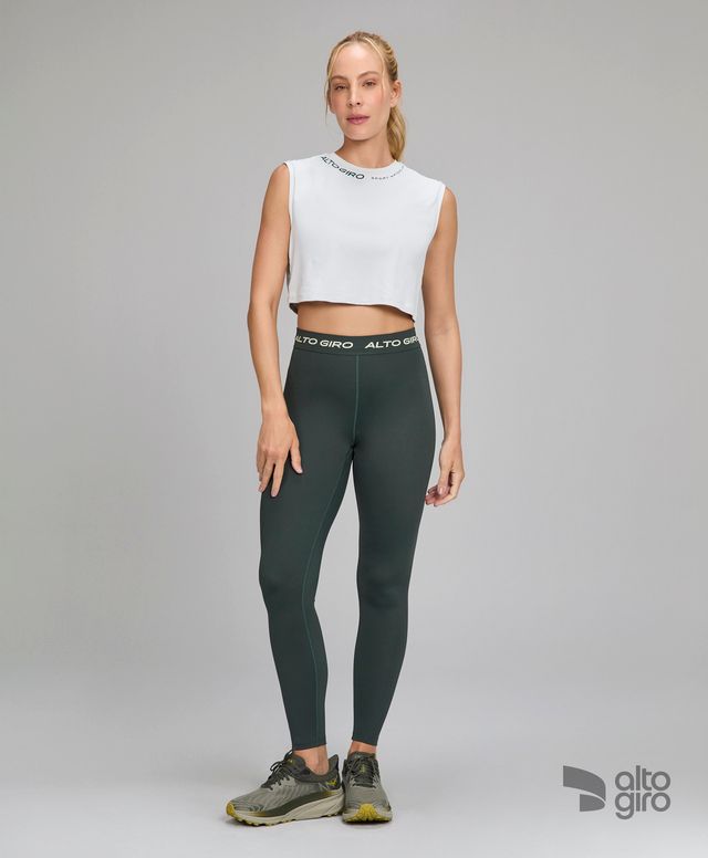 Legging Sport Verde Escuro Alto Giro