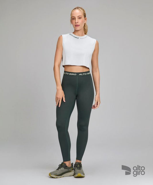 Legging Sport Verde Escuro Alto Giro