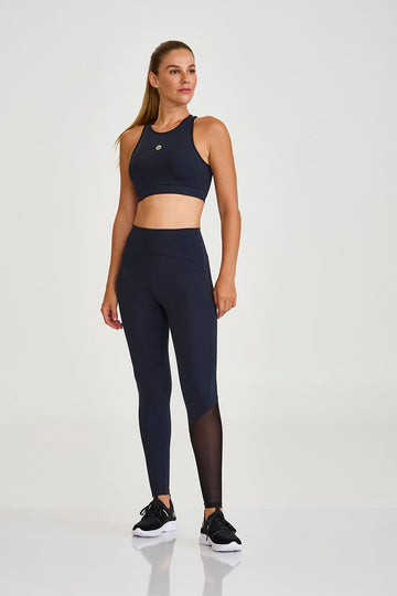 Conjunto Top e Legging Com Tule Preto Caju Brasil