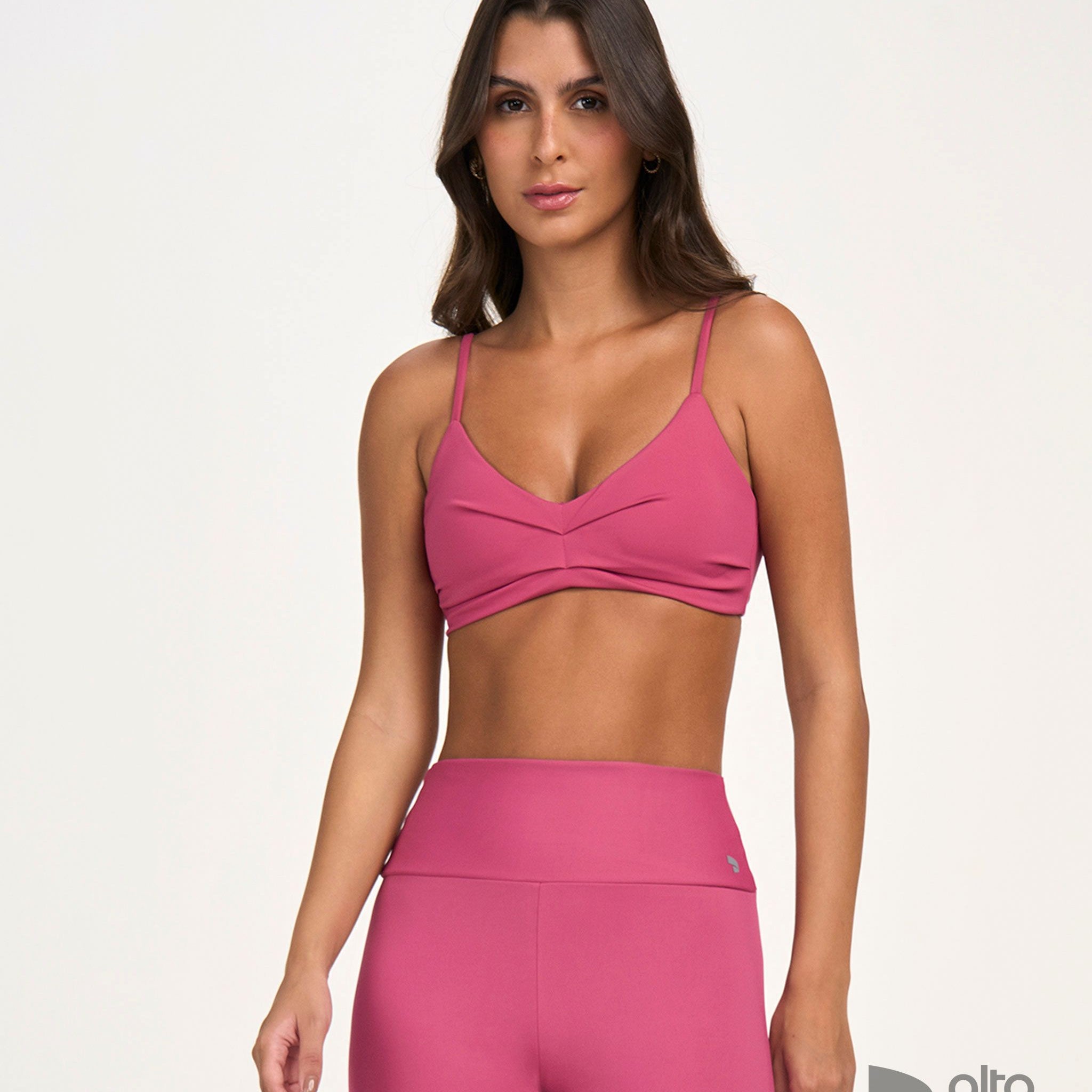 Top Eterno Costas Decotada Rosa Escuro Alto Giro