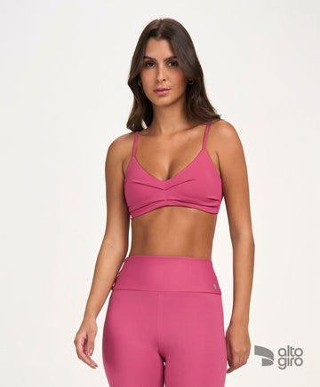 Top Eterno Costas Decotada Rosa Escuro Alto Giro