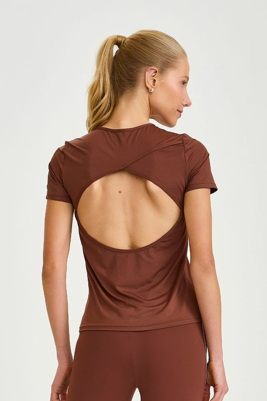 Blusa Nt Dry Com Abertura Marrom Caju Brasil