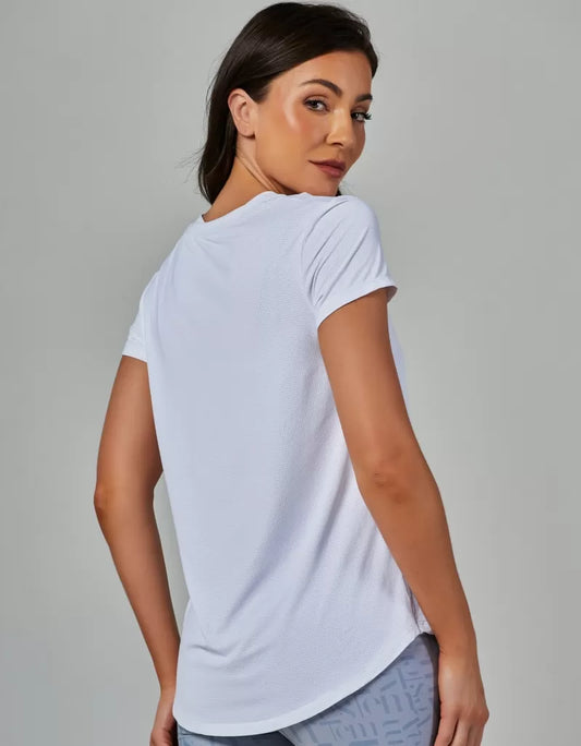 Blusa Manga Curta Dry Fit Janice Branco Vestem