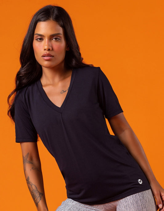 Blusa Dry Fit Manga Curta Shanti Preto Vestem