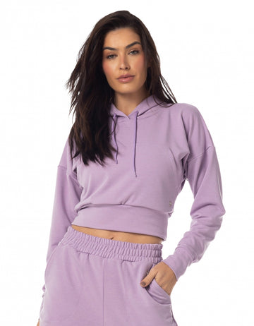 Blusa Moletom com Capuz Lilas Vestem