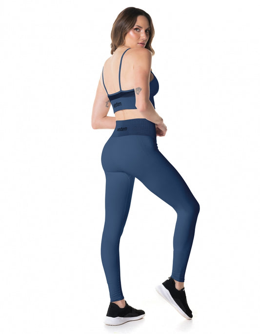 Conjunto Top e Legging Rita Azul Jeans Vestem