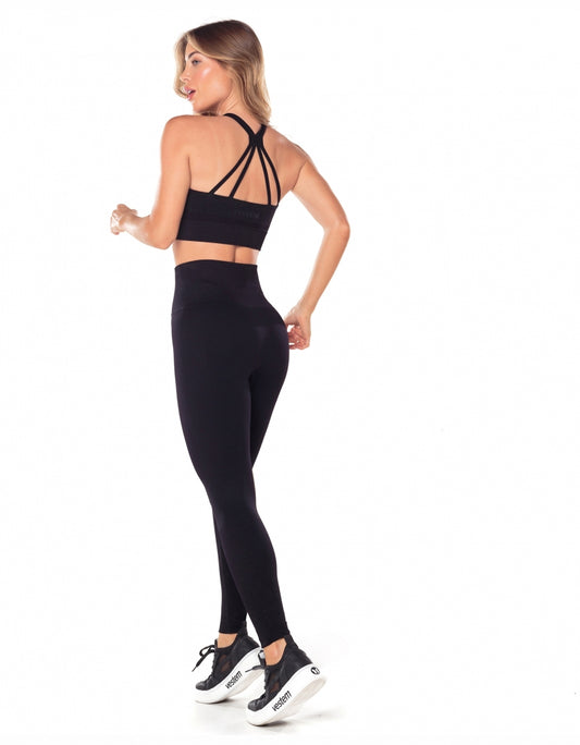 Conjunto Top e Legging Seamless Gal Preto Vestem