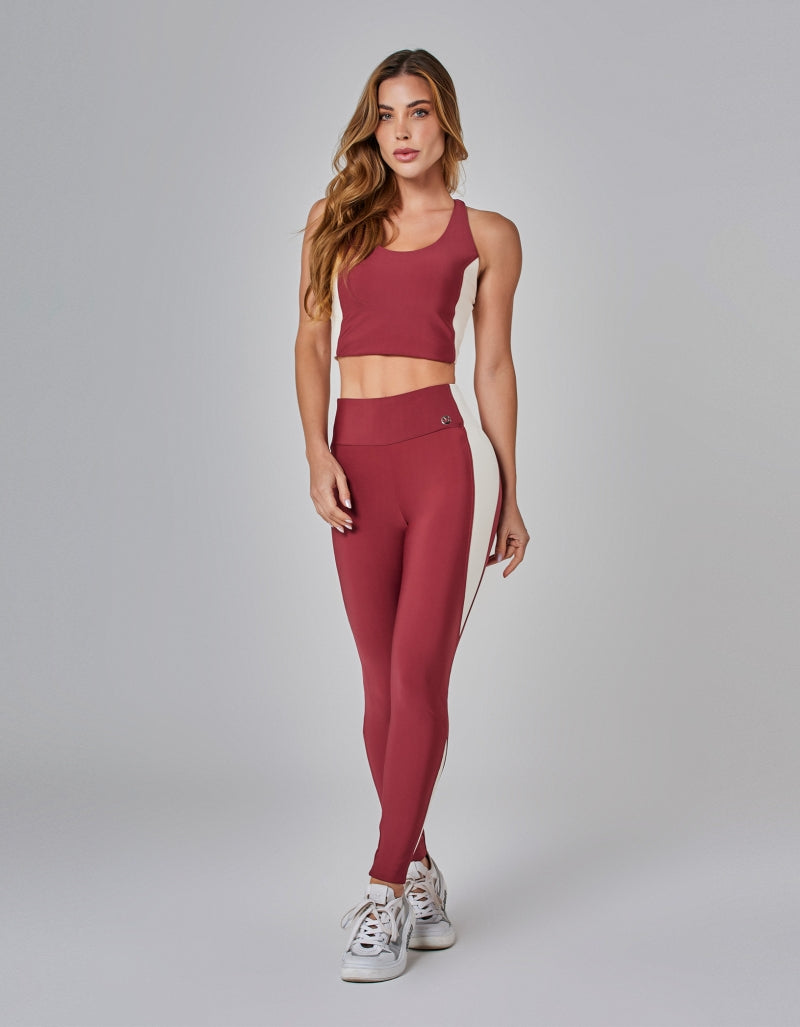 Conjunto Top e Legging com Recortes Connect Vermelho Vestem