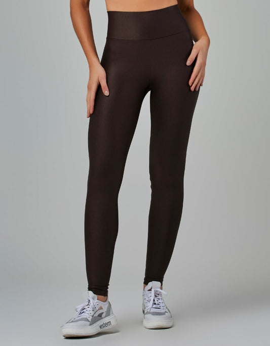 Legging Fusô com Bolso Shine Marrom Coffee Vestem