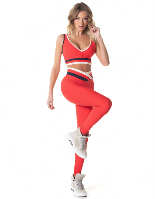 Conjunto Top e Legging Pulse Vermelho Vestem