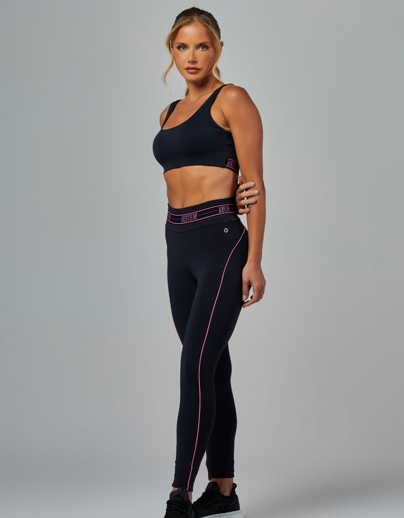 Conjunto Top e Legging Fusô Elástico Impulse Preto Vestem