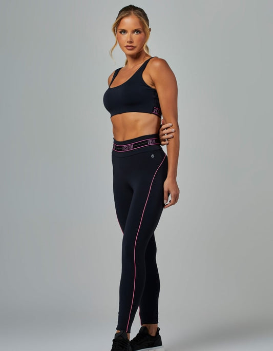 Conjunto Top e Legging Fusô Elástico Impulse Preto Vestem
