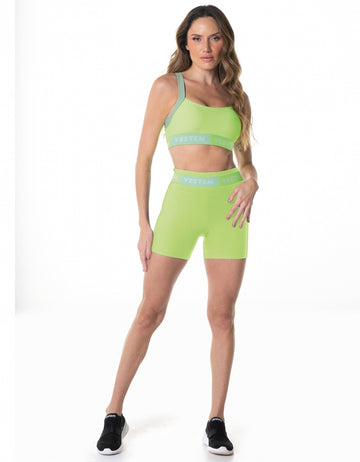 Conjunto Top e Shorts Bold Verde Neon Vestem