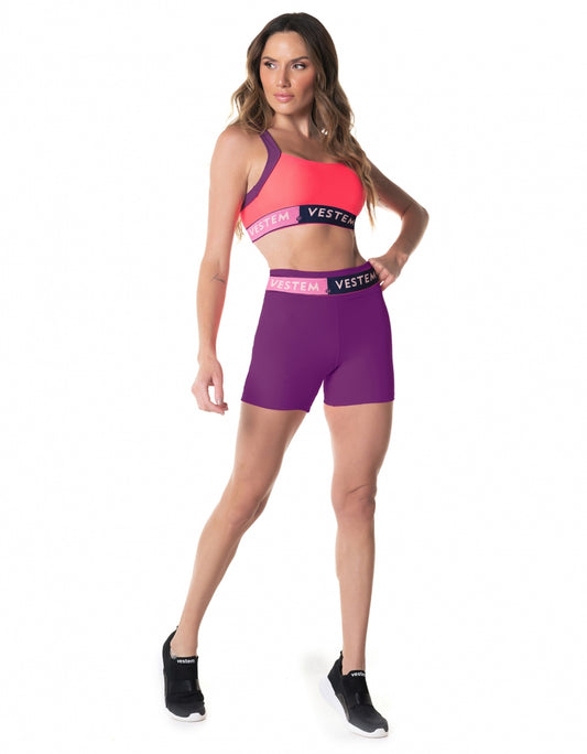 Conjunto Top e Shorts Bold Roxo Vestem