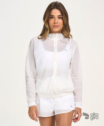 Jaqueta Eterna Corta Vento Com Capuz Branco