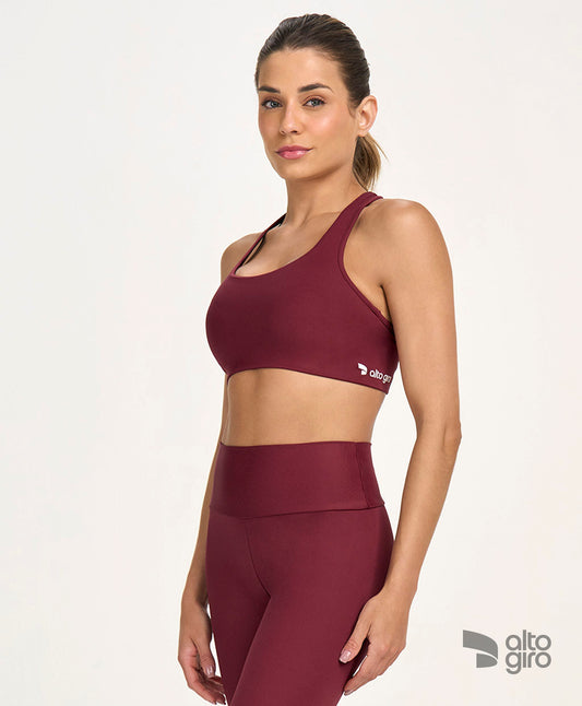 Top Costas Nadador Essential Vermelho Tinto Alto Giro