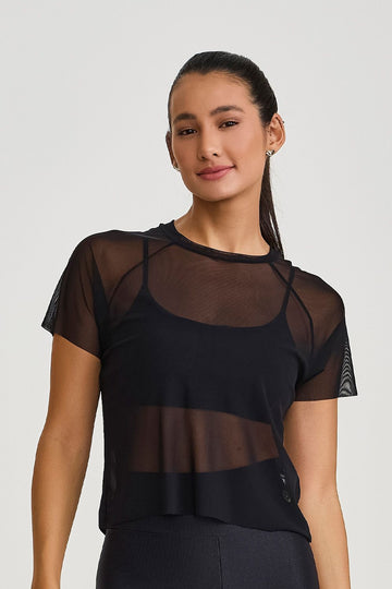 Blusa De Tule Preto Caju Brasil